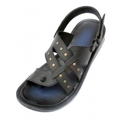 Black Toe Loop Dotted Style Back Strap Sandal CR-5080